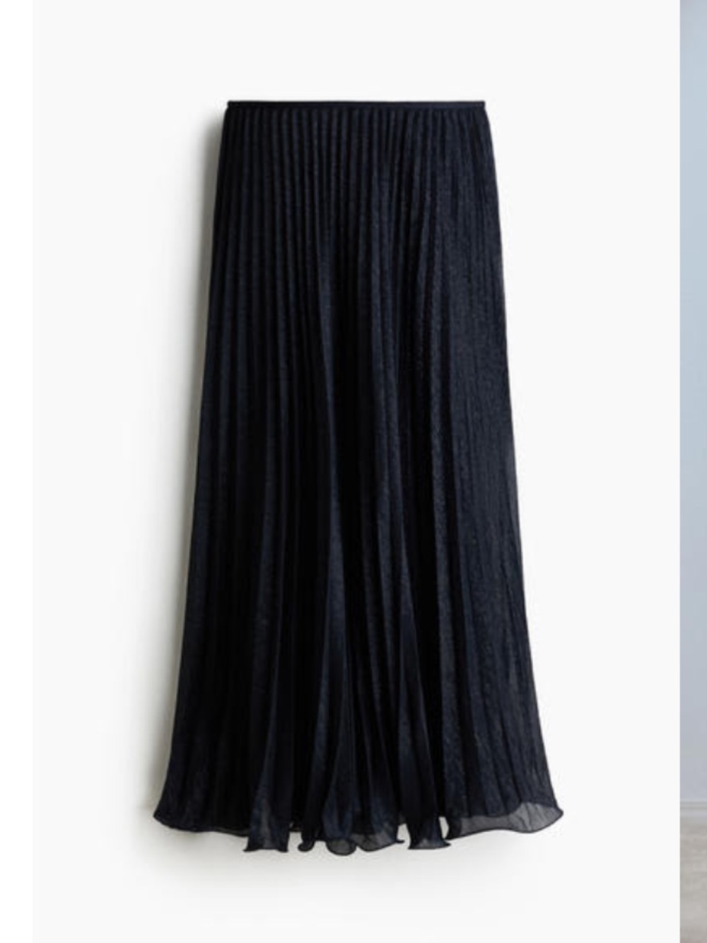 Pleated Maxi Skirt - Navy Blue